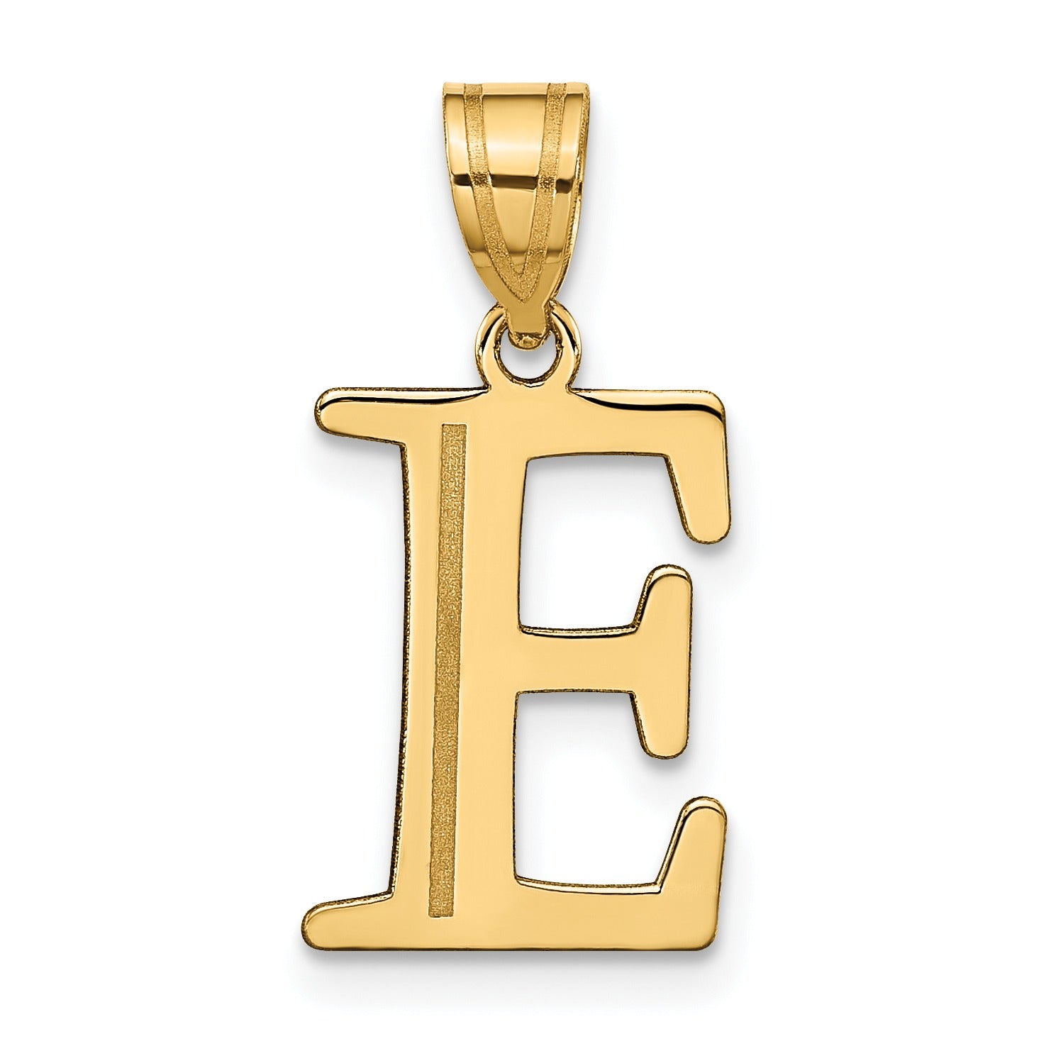 14K Gold Etched Initial Pendants