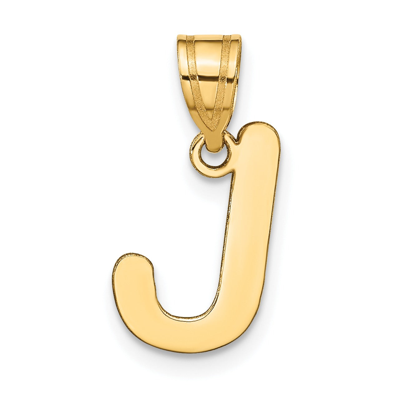 14K Gold Bubble Letter Initial Pendant