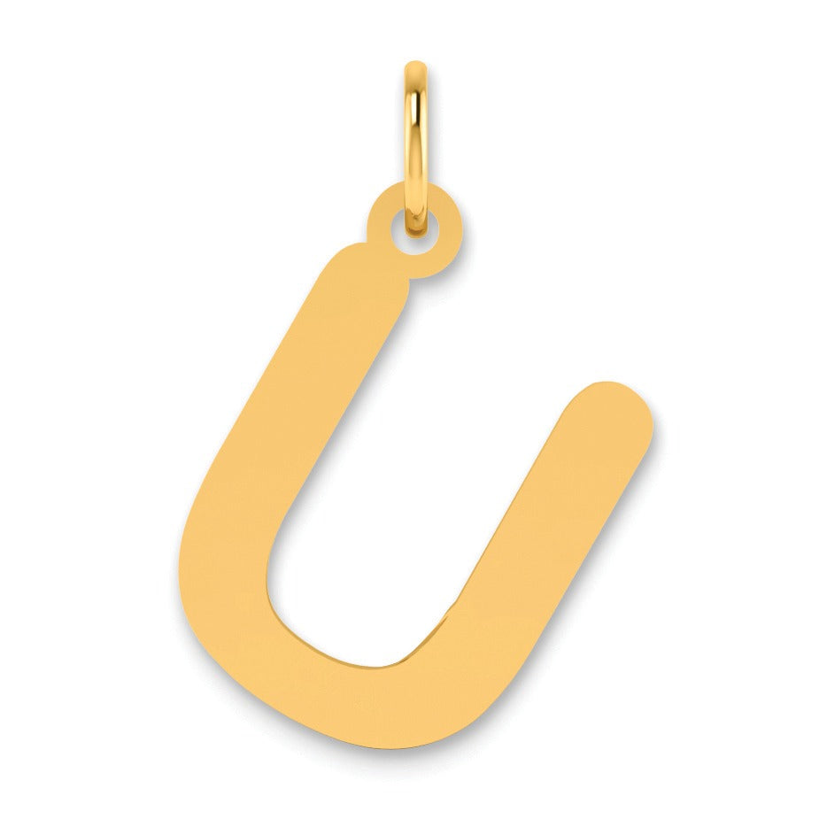14K Gold Bubble Letter Initial Pendant