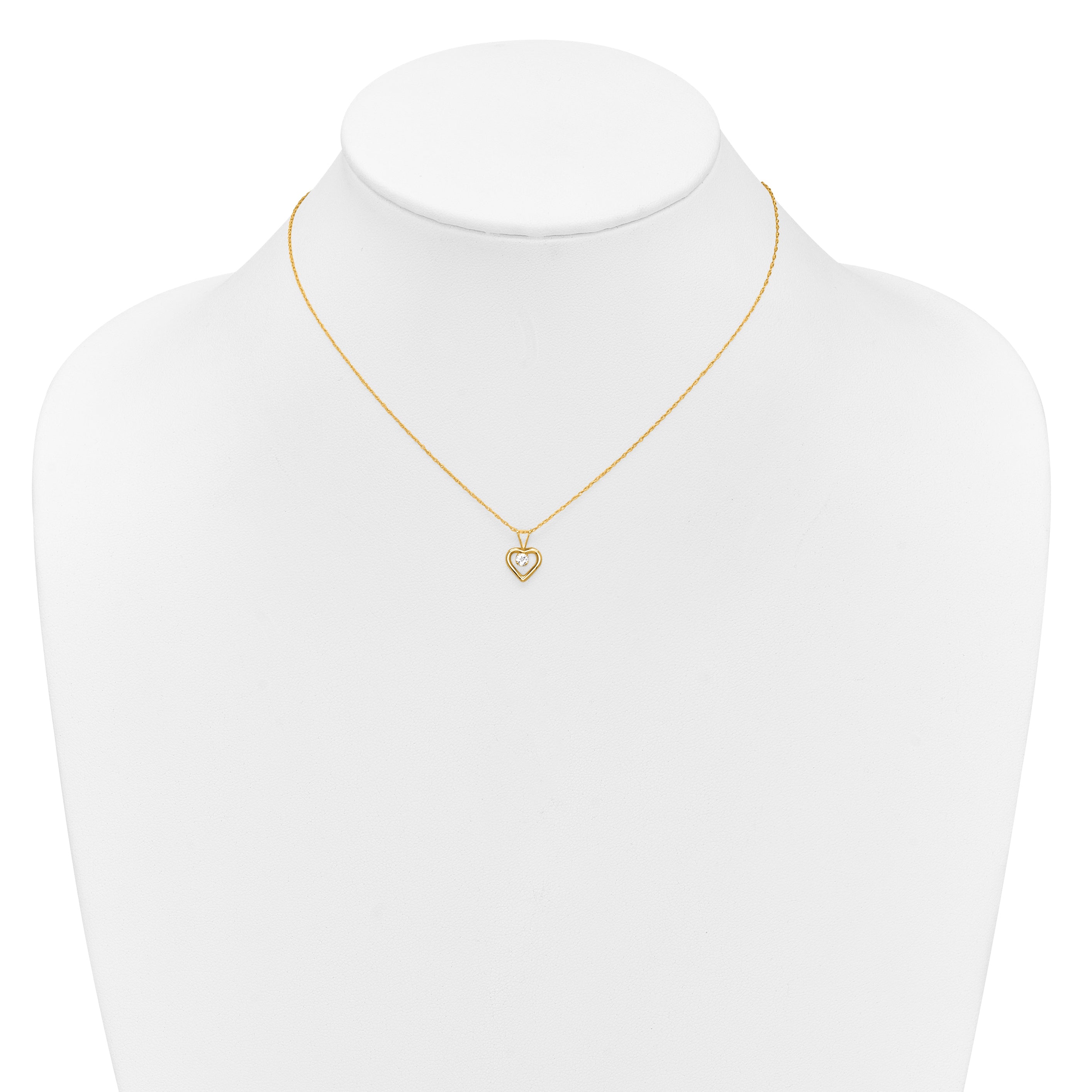 10k Yellow Gold Heart in Heart Necklace
