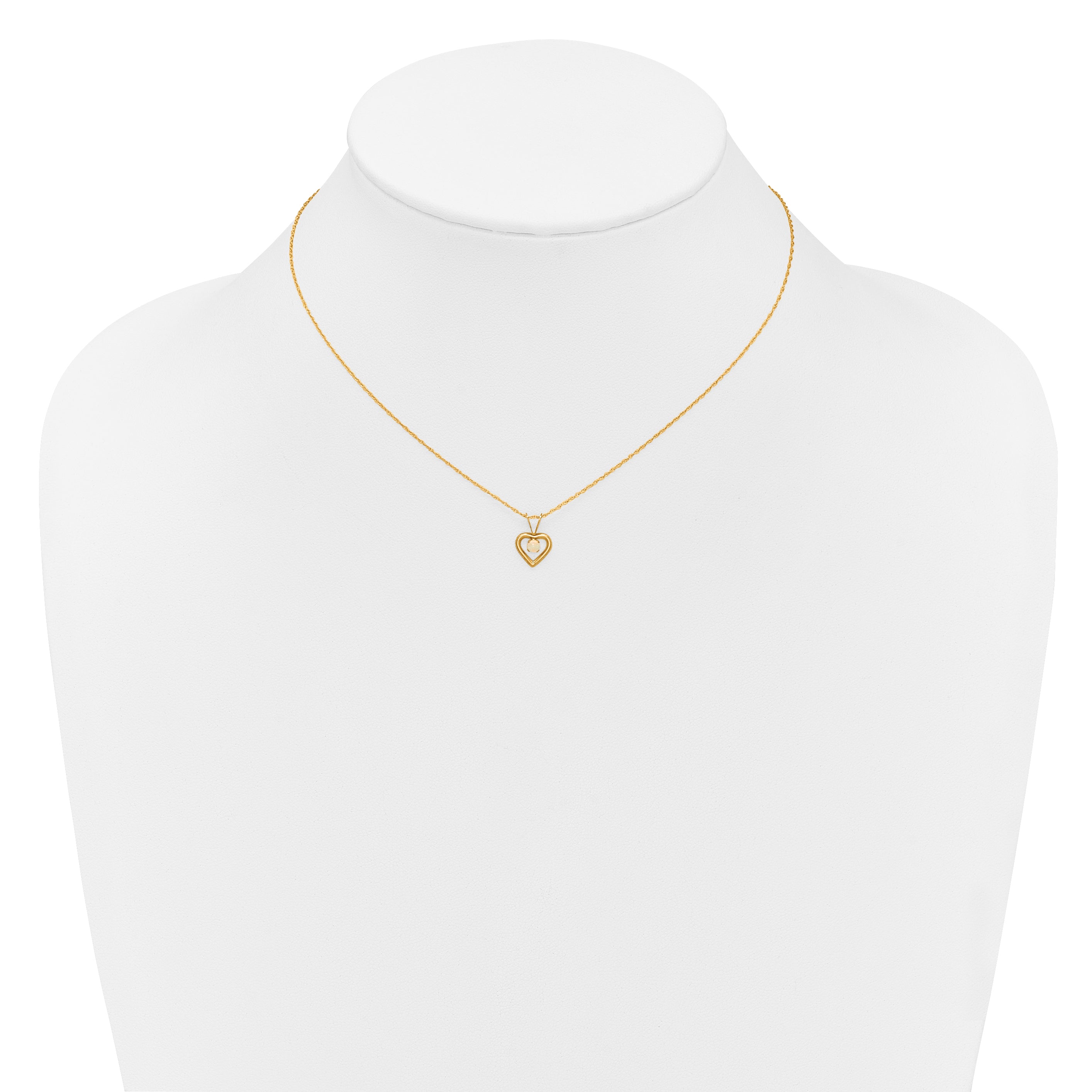 10k Yellow Gold Heart in Heart Necklace