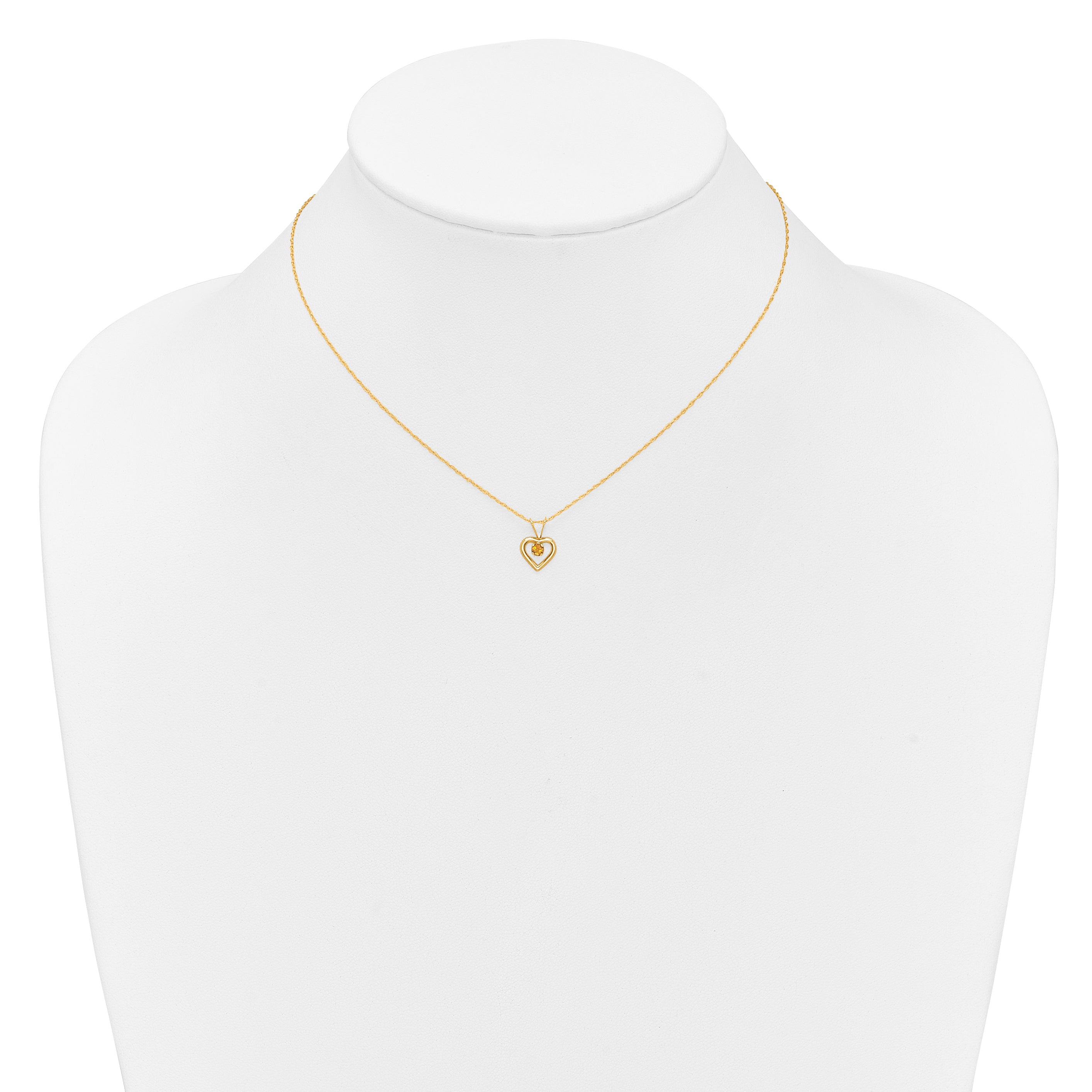 10k Yellow Gold Heart in Heart Necklace