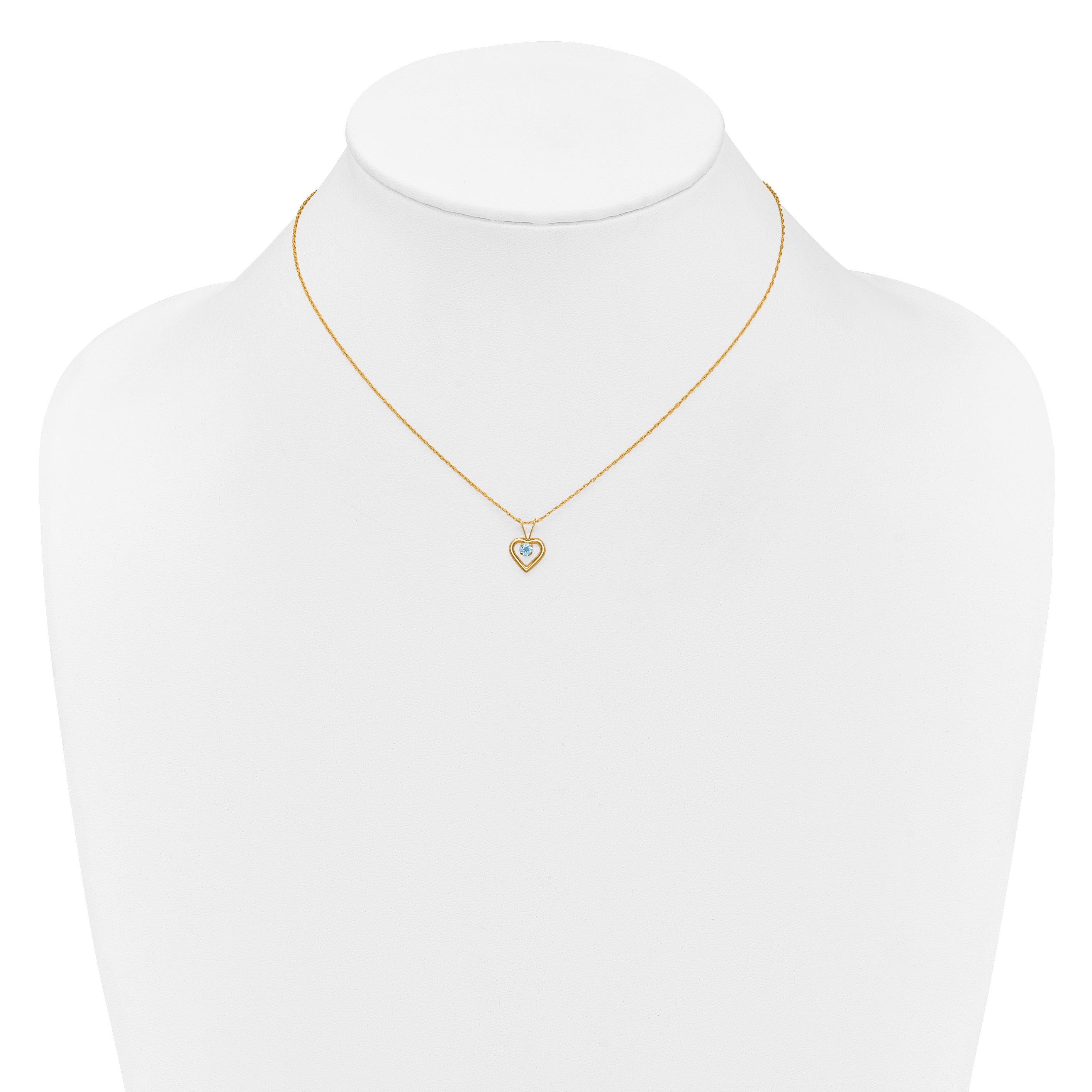 10k Yellow Gold Heart in Heart Necklace