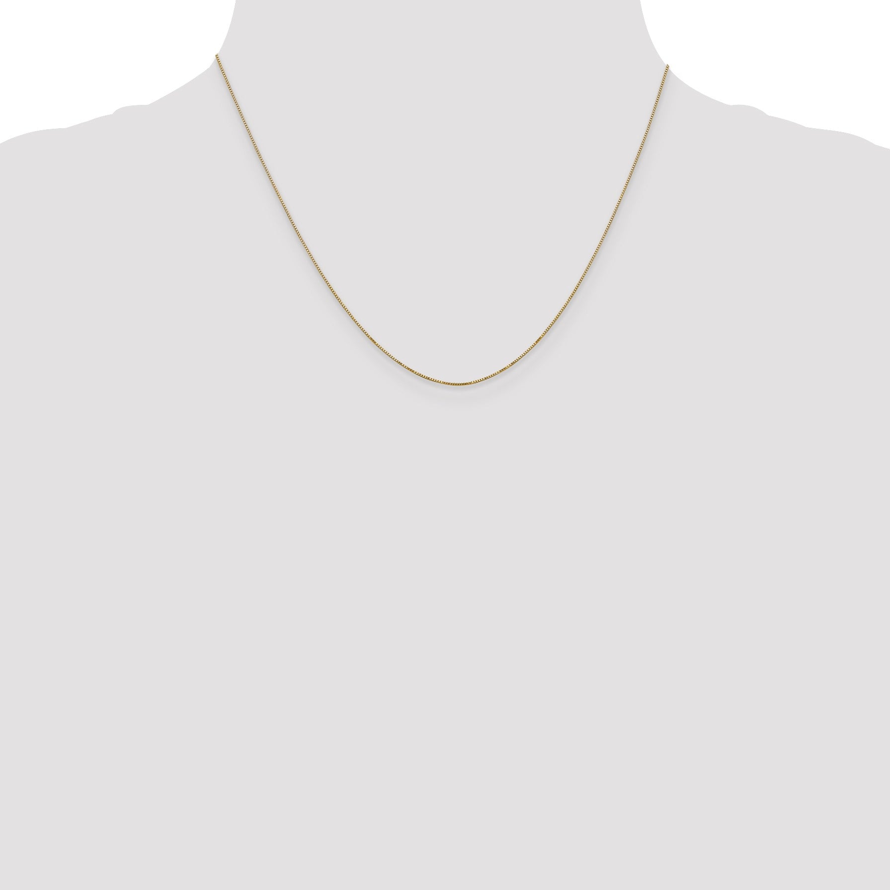 0.5 mm 14k Solid Gold Box Link Chain For Women