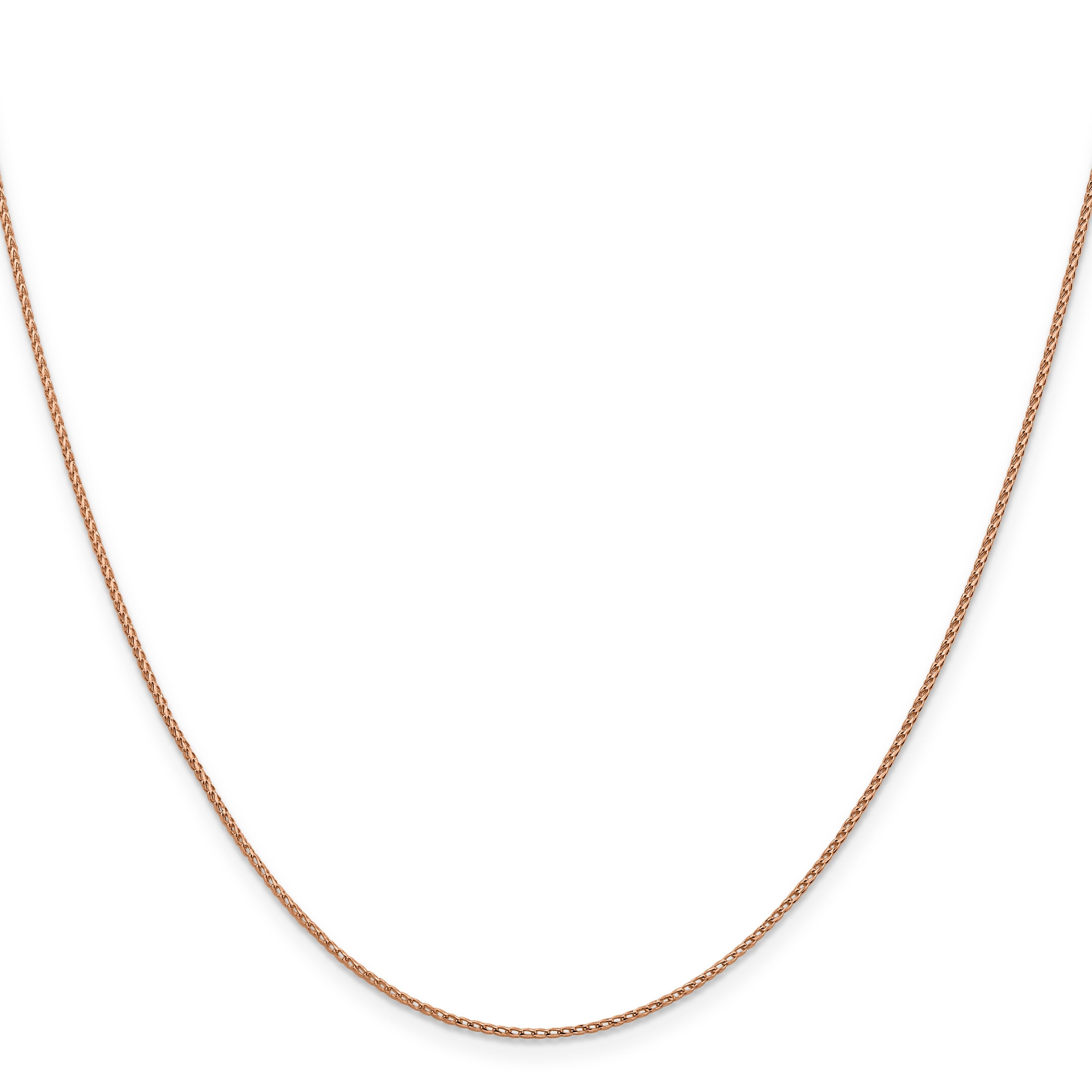 14K Rose Gold 1 mm Diamond Cut Open Franco Chain