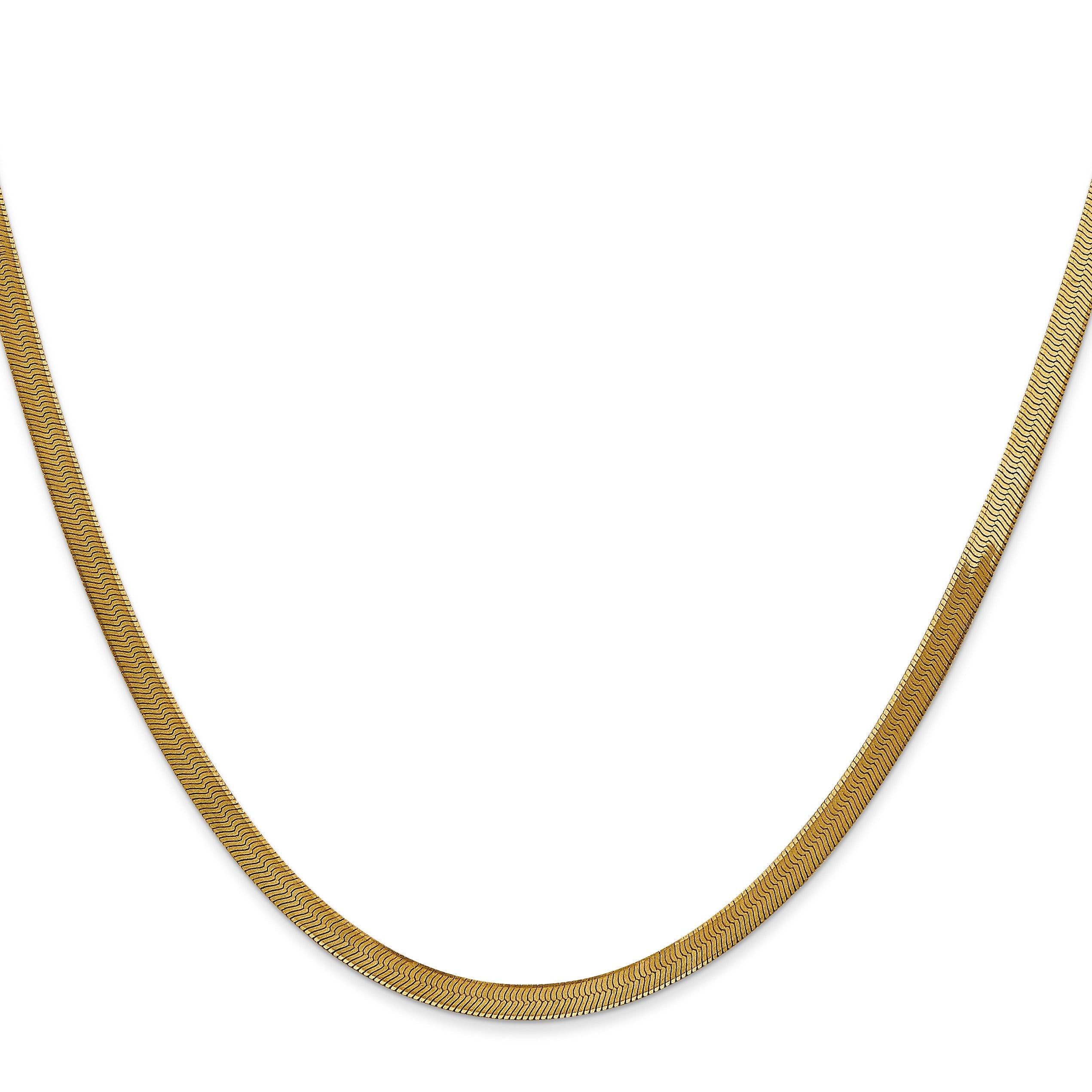 14k Yellow Gold Silky Herringbone Chain 18-inch