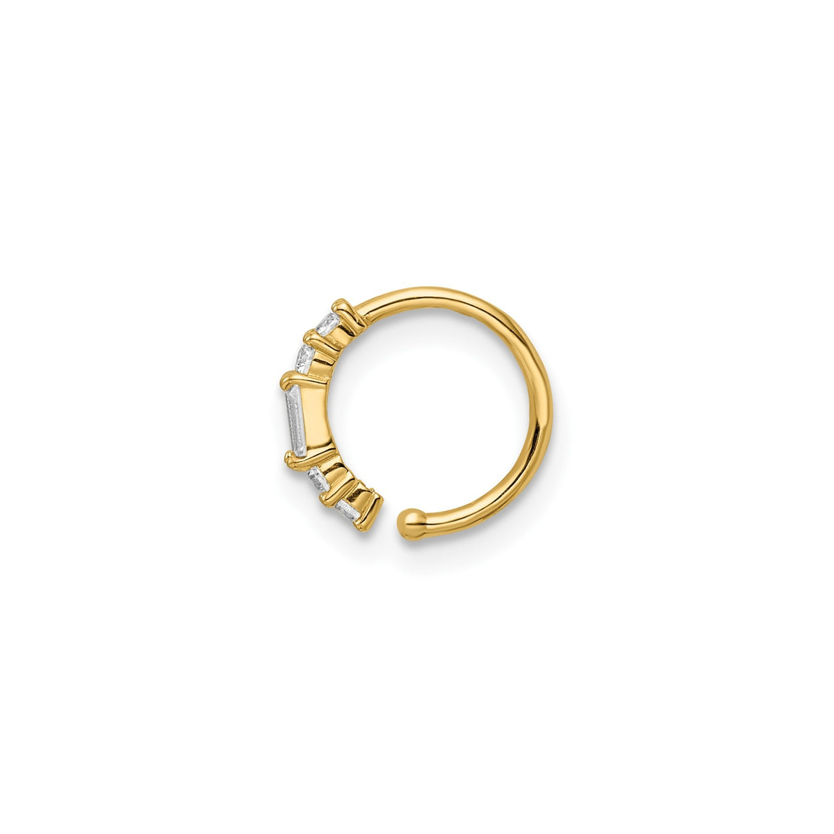 14k 20 Gauge CZ Nose Ring