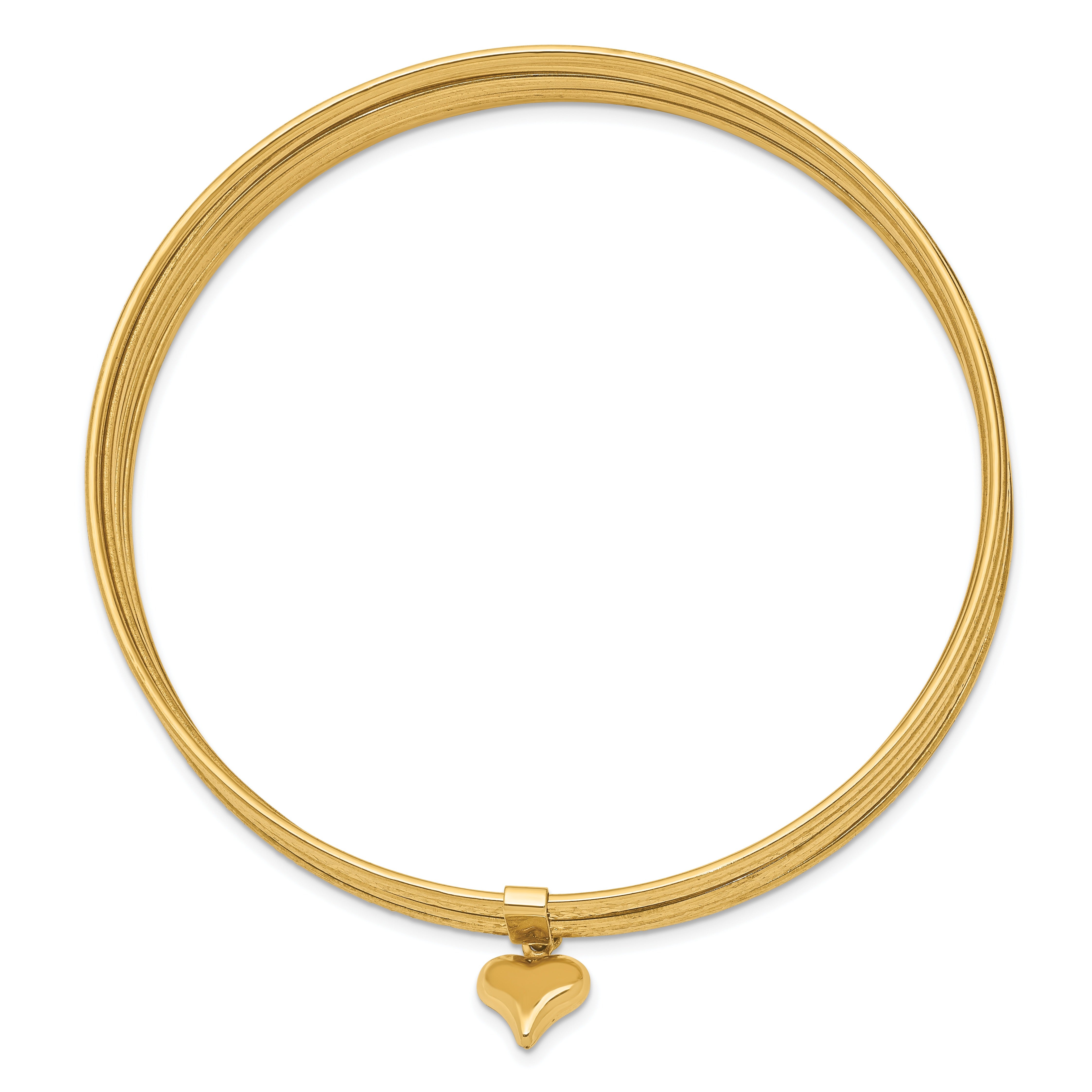 Gold Seven Strand Slip-on Bangles Bracelet