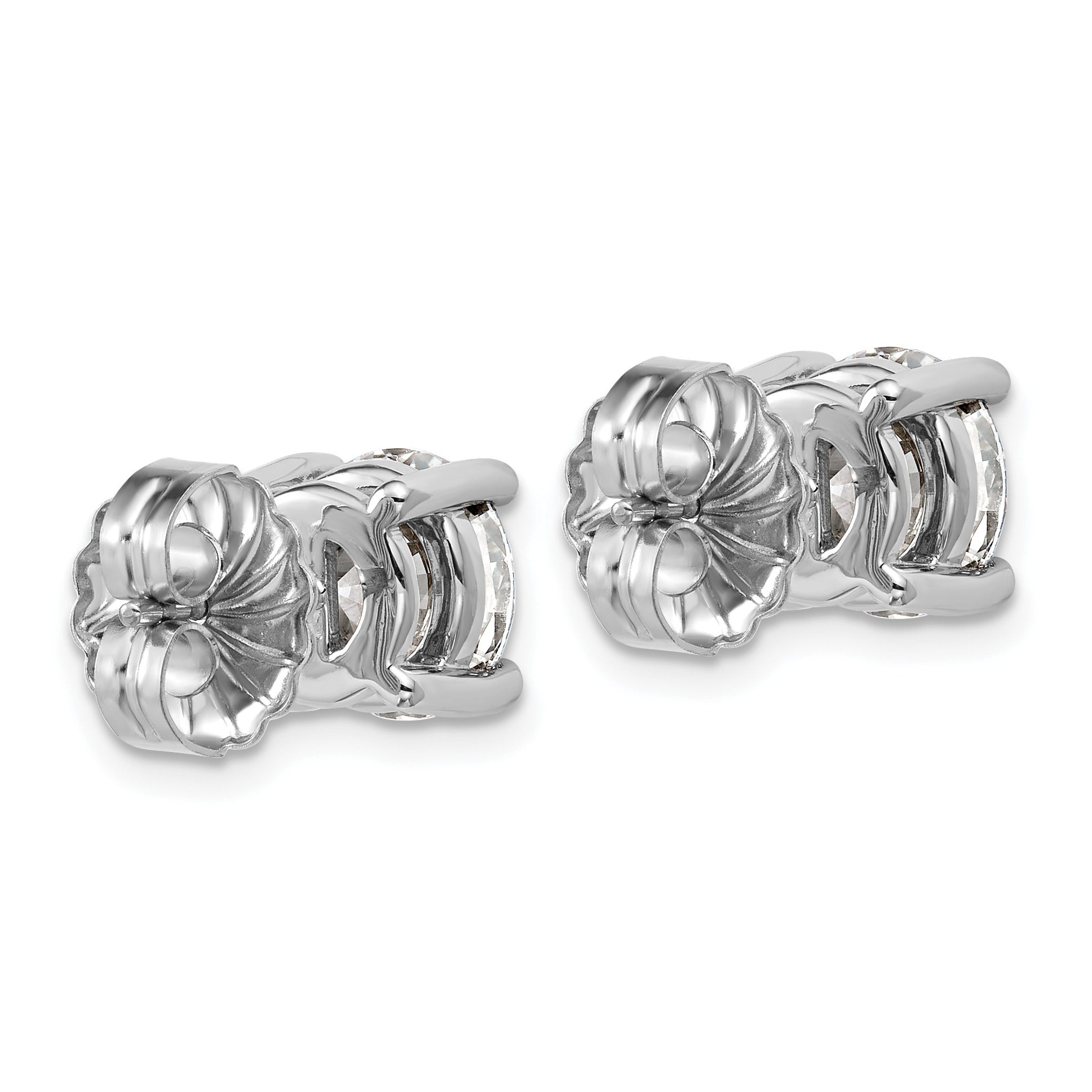 14K White Gold Round Shaped Lab Grown Diamond Stud Earrings Fine Diamond