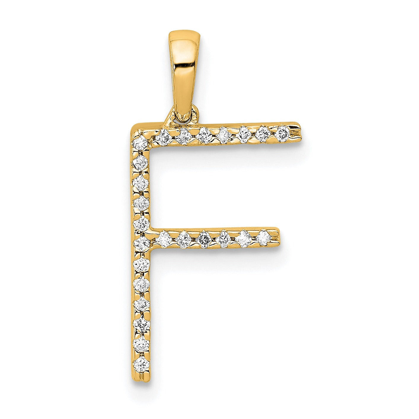 14k Gold Diamond Initial Pendant