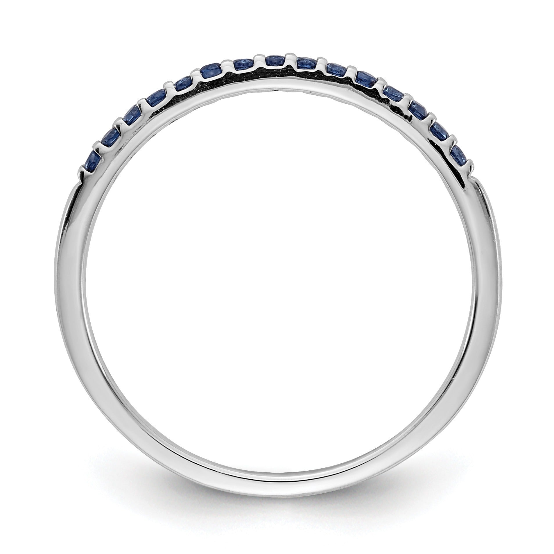 0.24 Ct Round Blue Sapphire Prong White Gold Half Eternity Ring