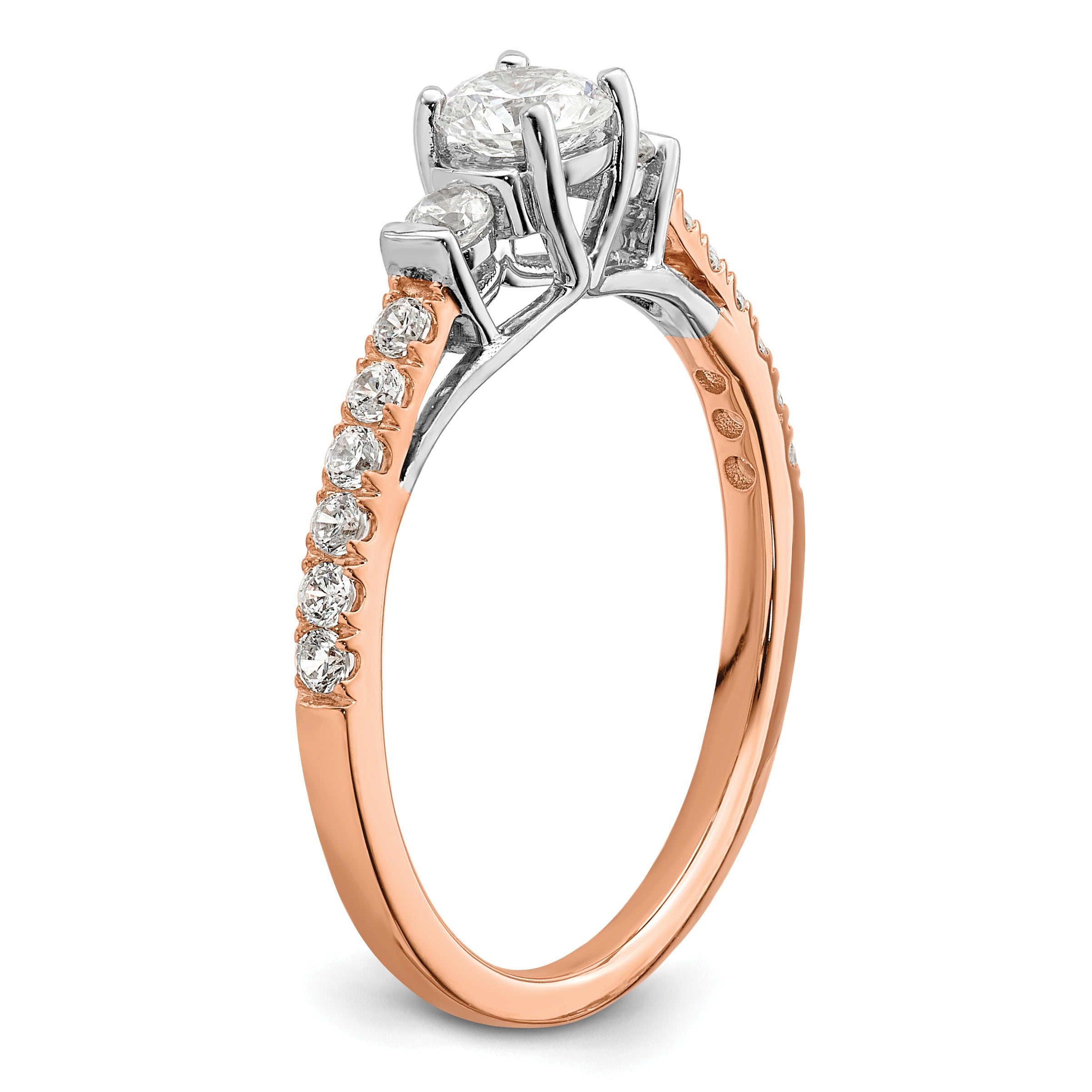 10k Rose Gold Lab Diamond Engagement Ring 3/4 carat
