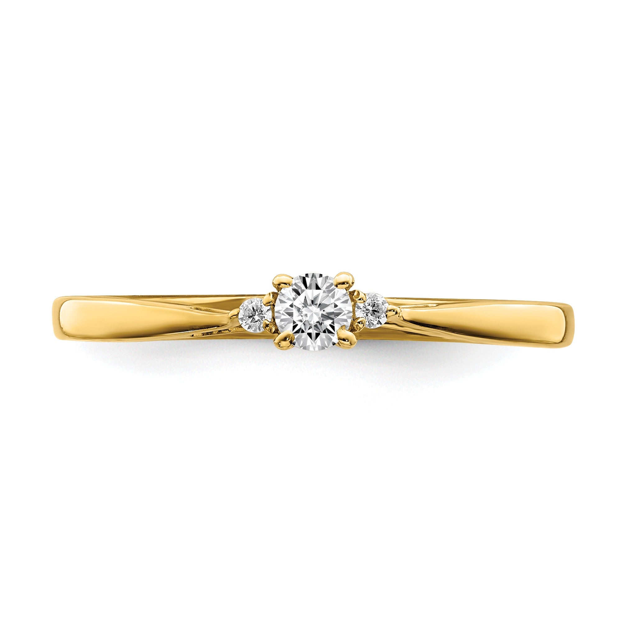 14k Gold Lab Grown Diamond Petite Engagement Ring 1/8 carat Fine Color Jewels