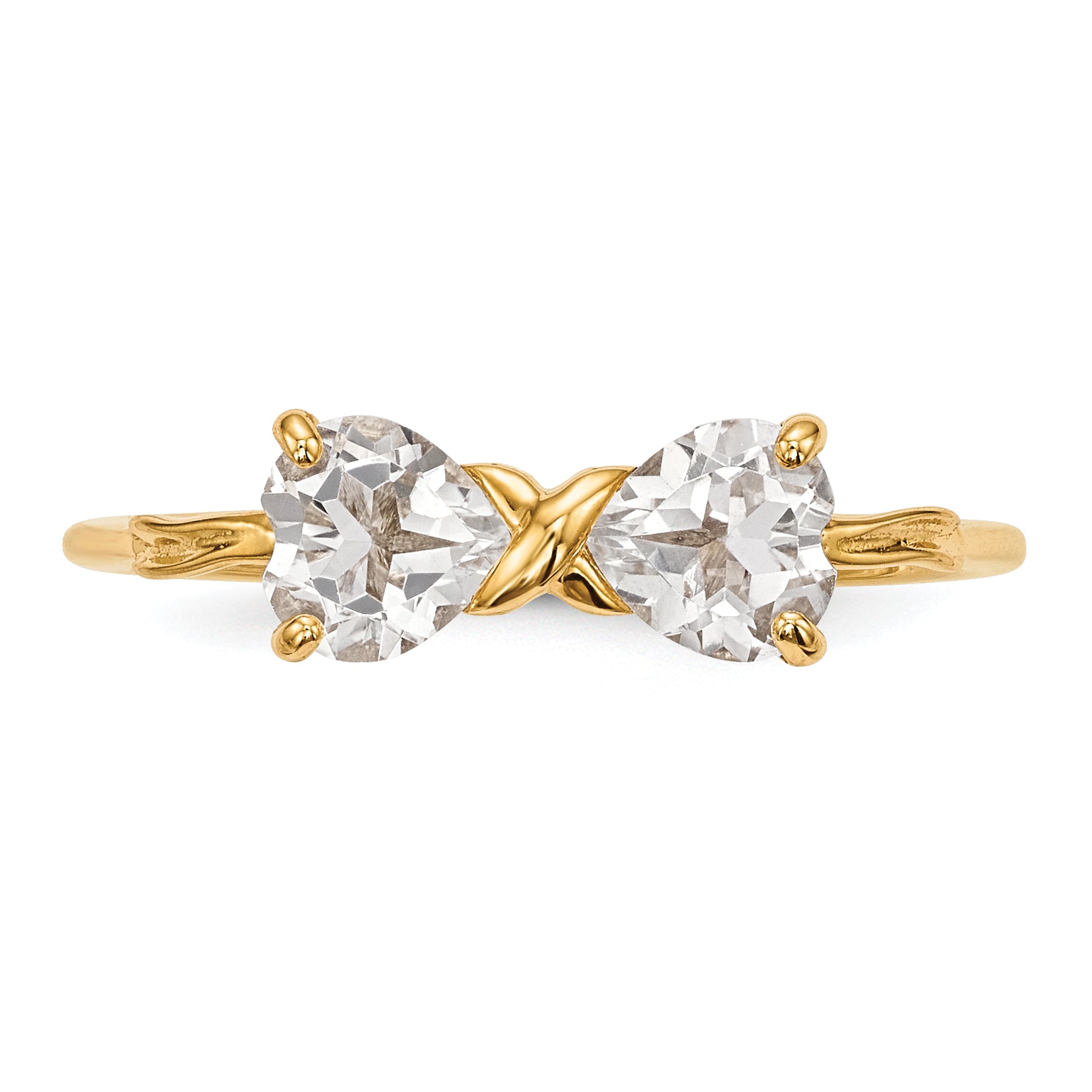 14k Yellow Gold Polished  Bow Ring