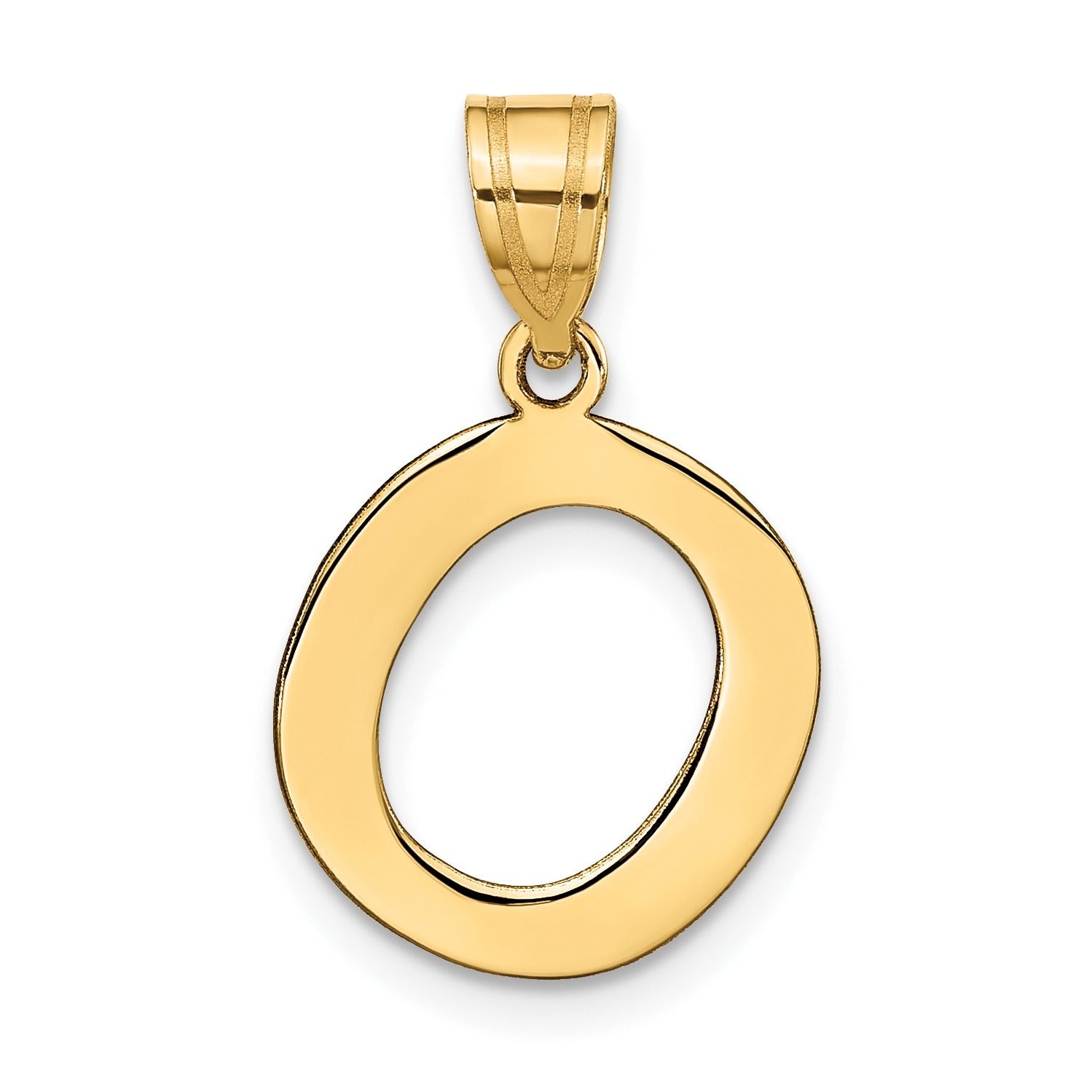 14K Gold Bubble Letter Initial Pendant