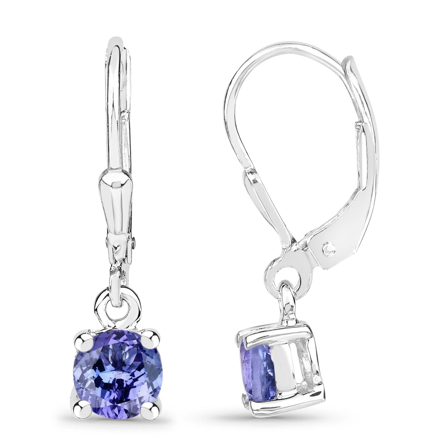 Genuine Tanzanite Silver Dangle Earrings