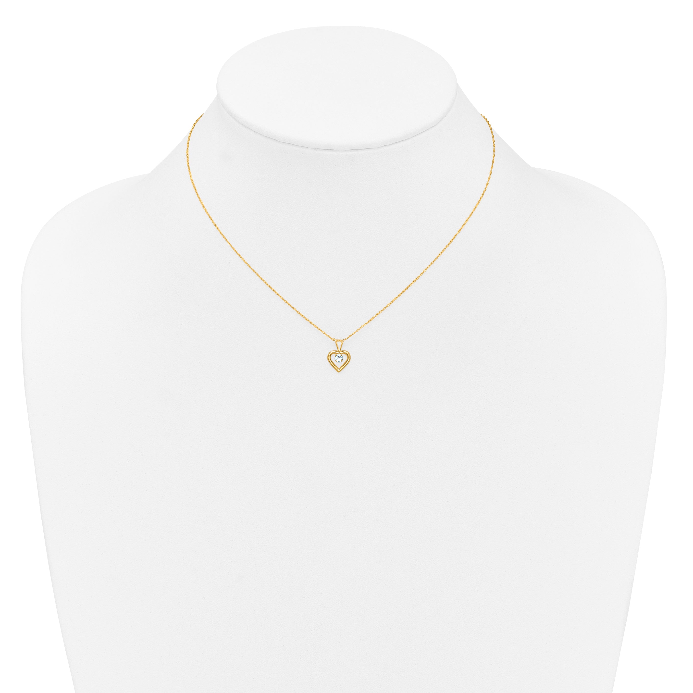 10k Yellow Gold Heart in Heart Necklace