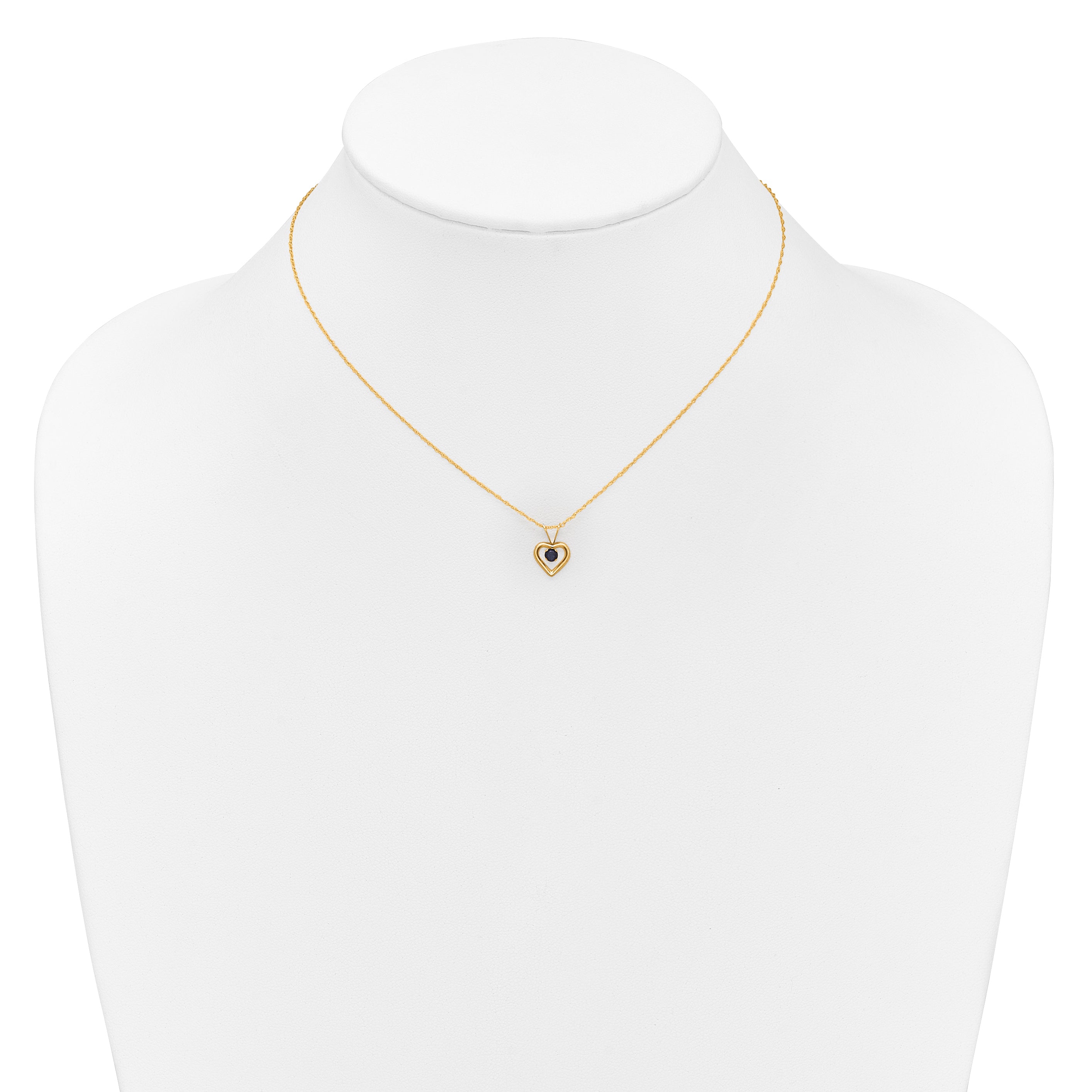 10k Yellow Gold Heart in Heart Necklace