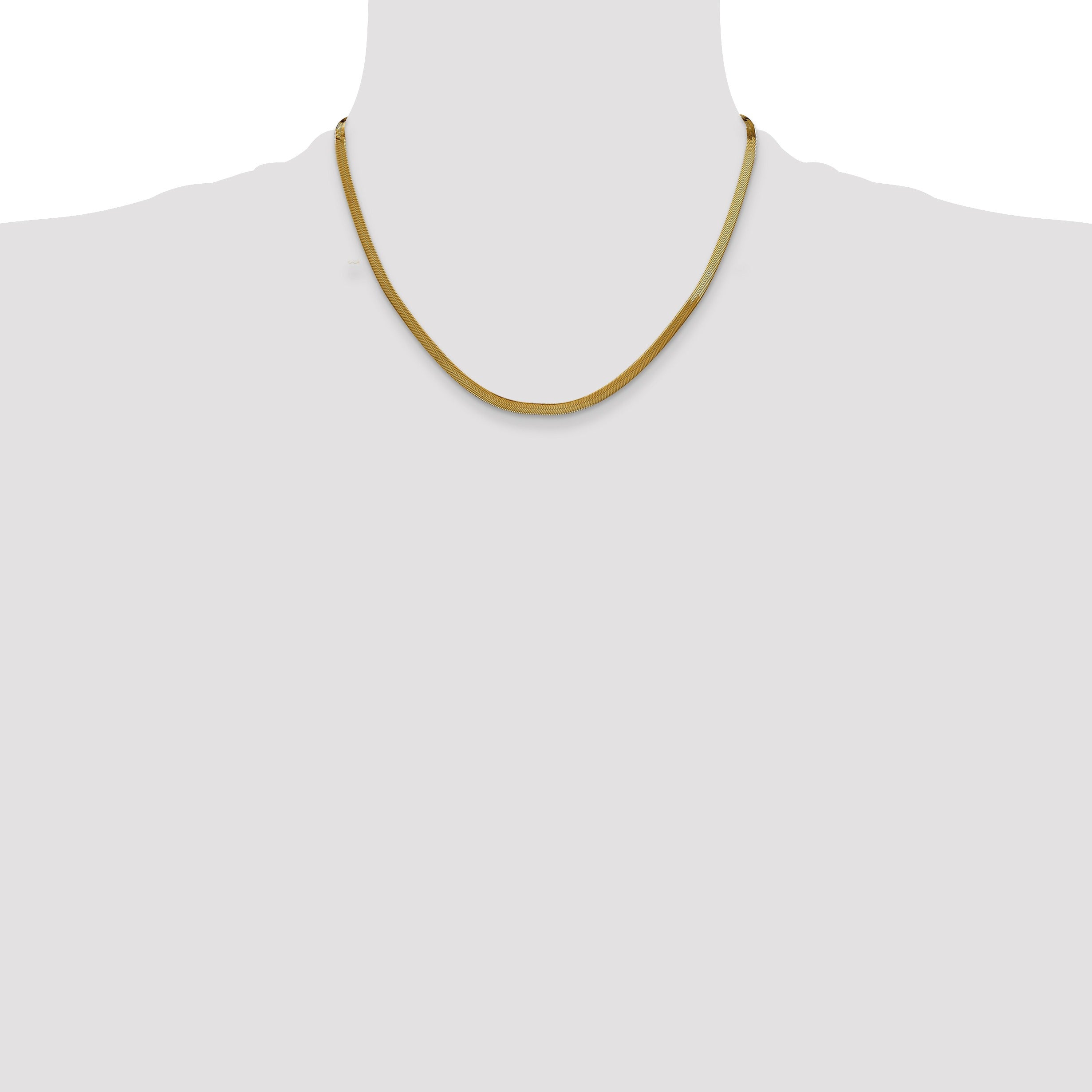14k Yellow Gold Silky Herringbone Chain 18-inch