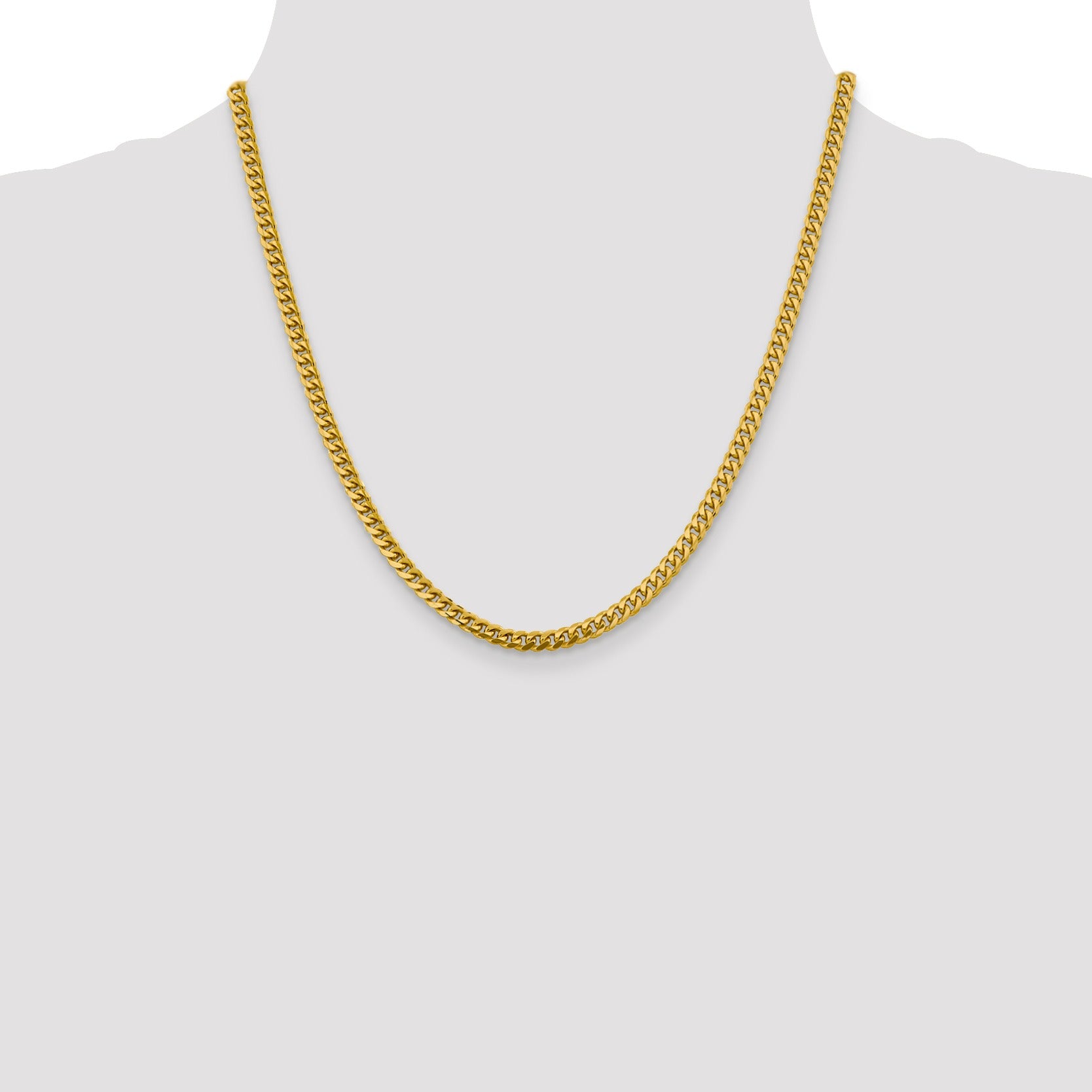 20 inch Miami Cuban Unisex Chain Necklace 14k Gold