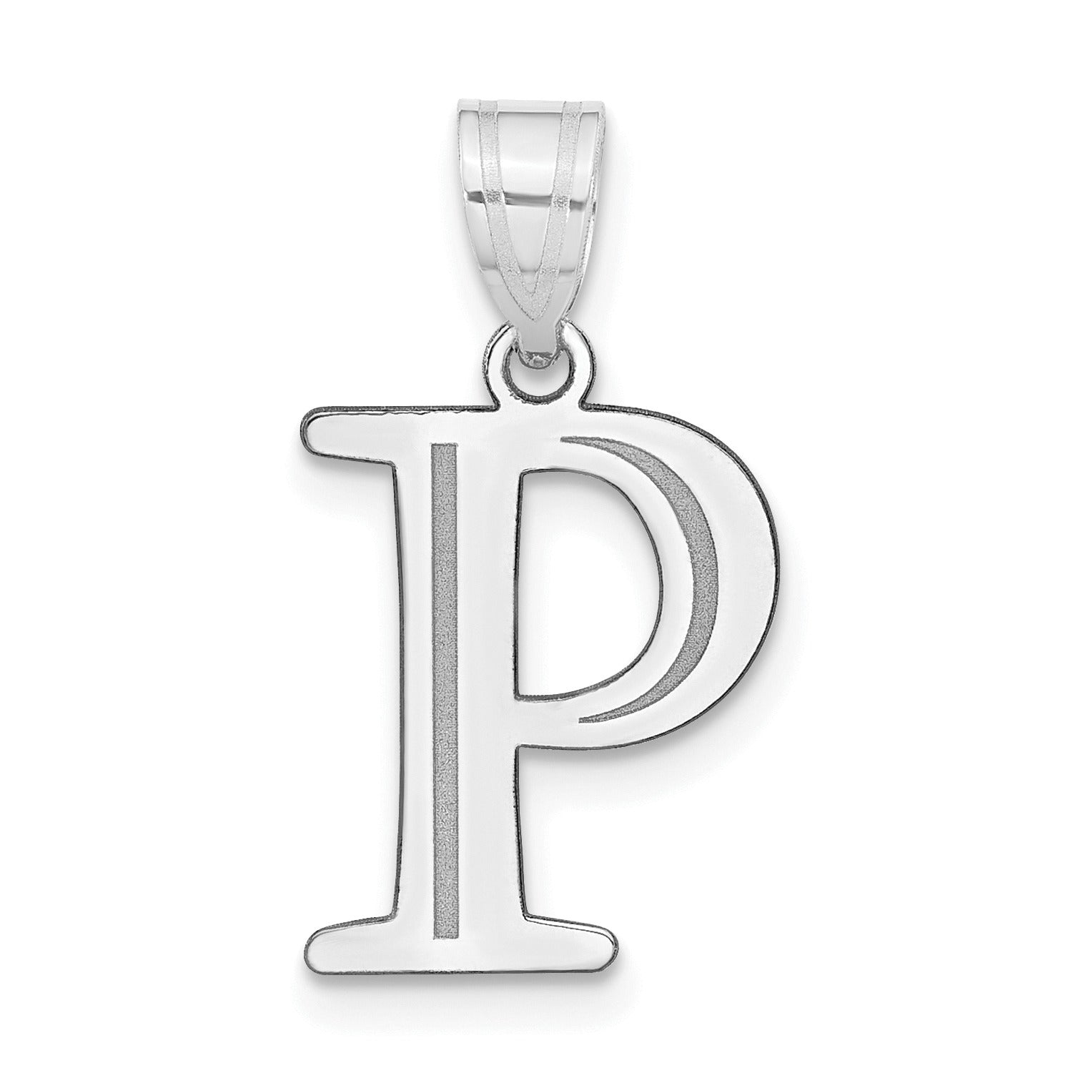 14K Gold Etched Initial Pendants