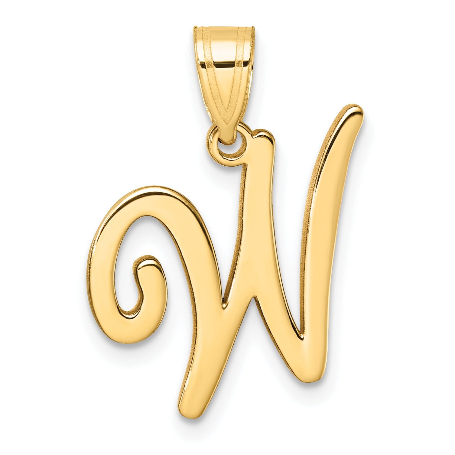 14k Gold Script Initial Charm Pendant