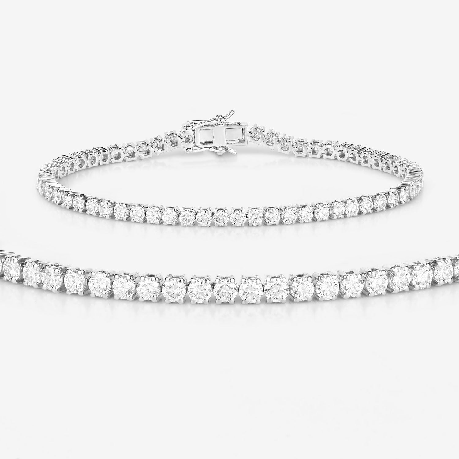 5.10 Cttw Round White Lab Grown Diamond 14K White Gold Tennis Bracelet