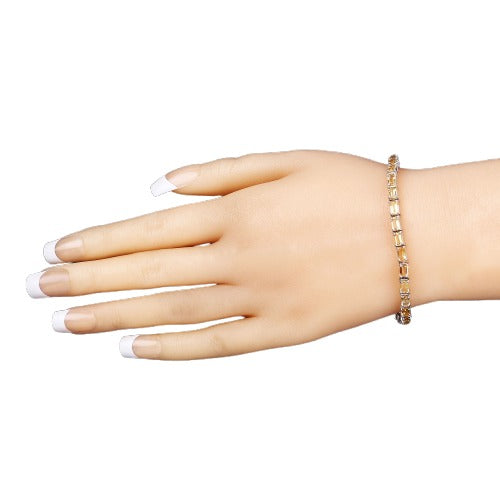 Genuine Citrine 925 Sterling Silver Bracelet