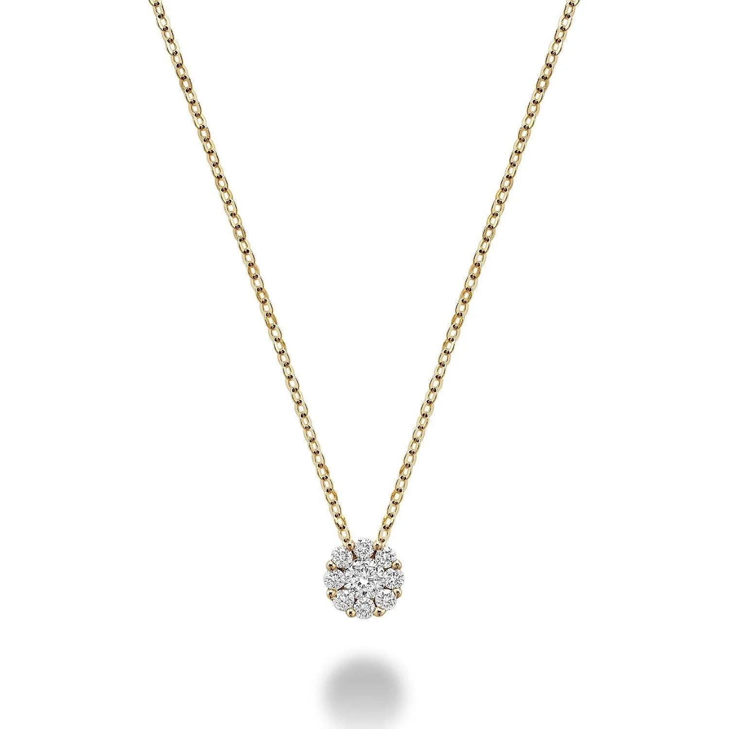 10k Gold Cluster Diamond Necklace