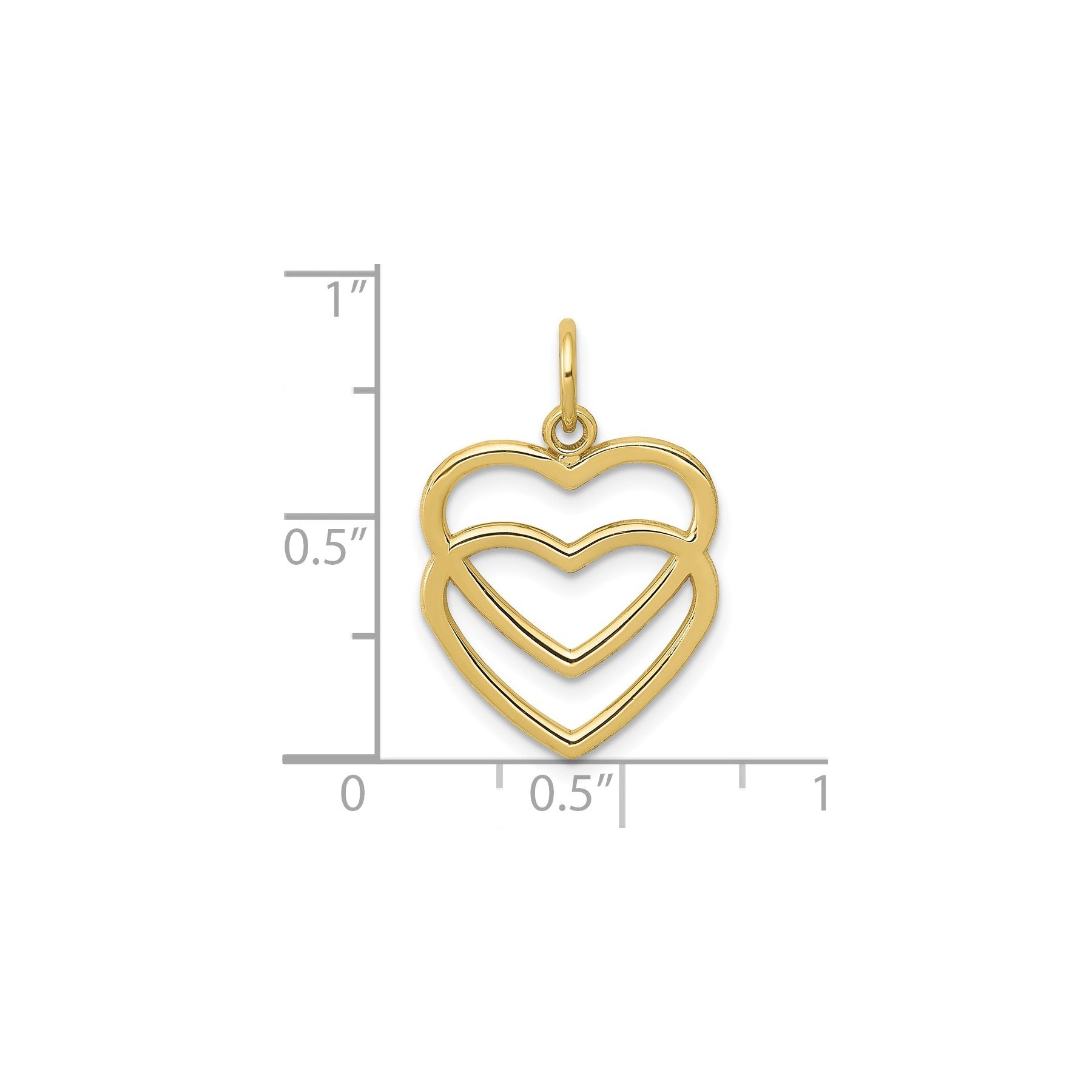 Double Heart Gold Pendant