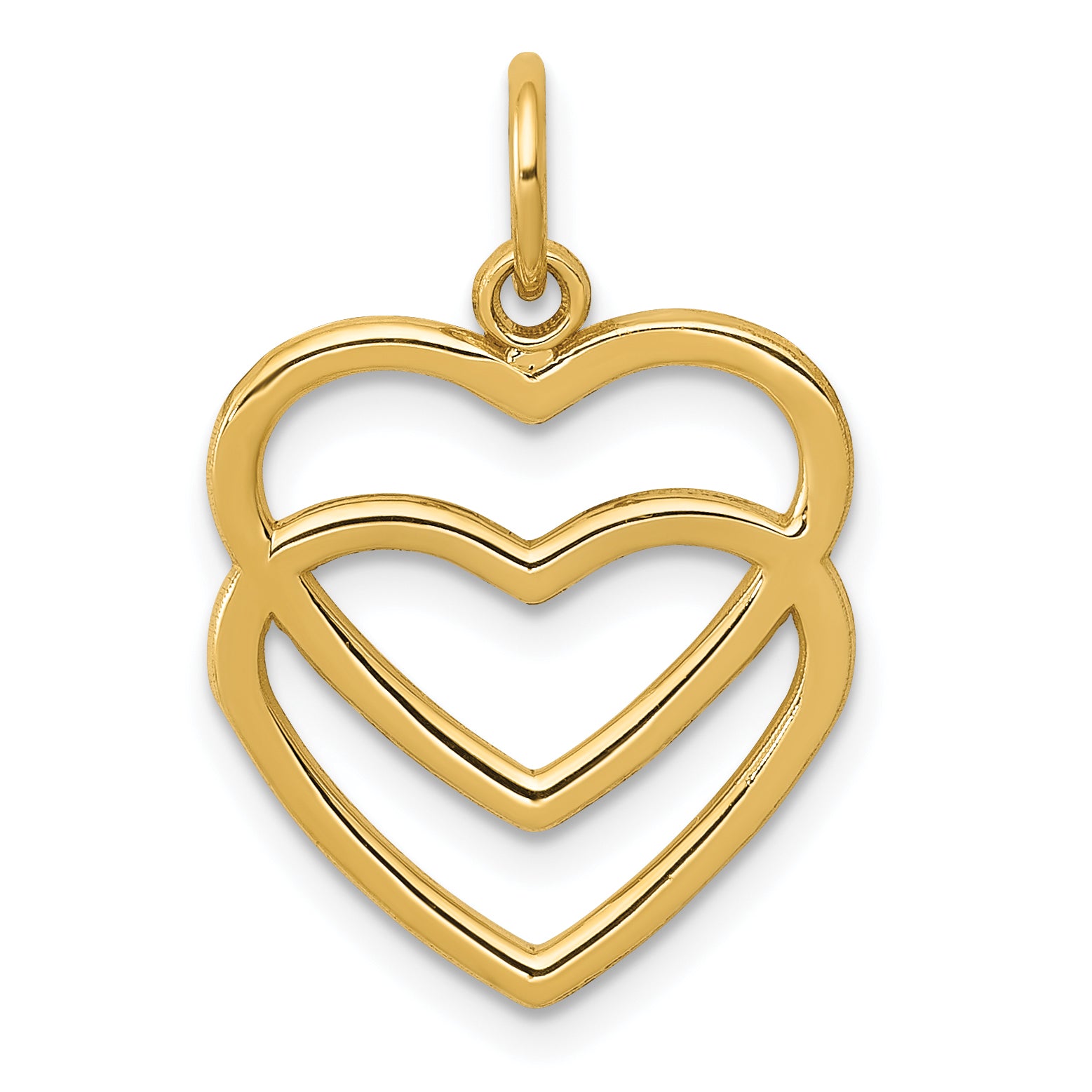 Double Heart Gold Pendant