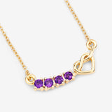 Genuine Amethyst Necklace with Heart and Infinity