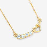 Genuine Blue Topaz Heart Silver Necklace