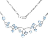 Genuine Blue Topaz Silver Bib Necklace