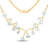 Genuine Sky Blue Topaz Silver BIB Necklace