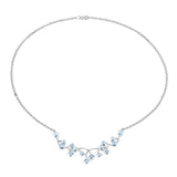 Genuine Blue Topaz Silver Bib Necklace