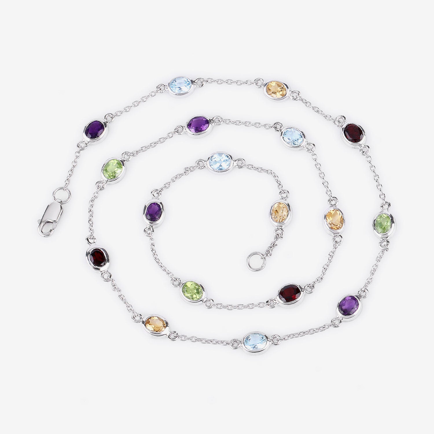 Genuine Multi Stones By The Yard Necklace