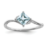 Diamond and Aquamarine Bypass Ring