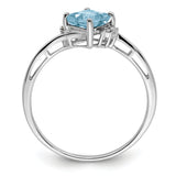 Diamond and Aquamarine Bypass Ring