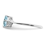 Diamond and Aquamarine Bypass Ring