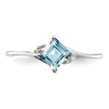 Diamond and Aquamarine Bypass Ring