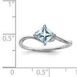 Diamond and Aquamarine Bypass Ring