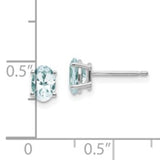 14k White Gold Aquamarine Stud Earrings