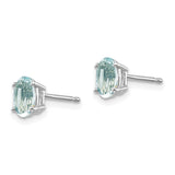 14k White Gold Aquamarine Stud Earrings