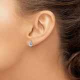 Aquamarine and Diamond Button Earrings