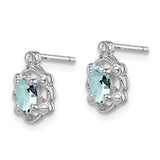 Aquamarine and Diamond Button Earrings