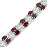 Natural Garnet & White Topaz Bracelet