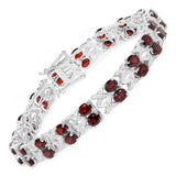 Natural Garnet & White Topaz Bracelet