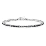 Genuine Black Diamond Tennis Bracelet