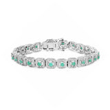 Genuine Green Emerald Tennis Bracelet